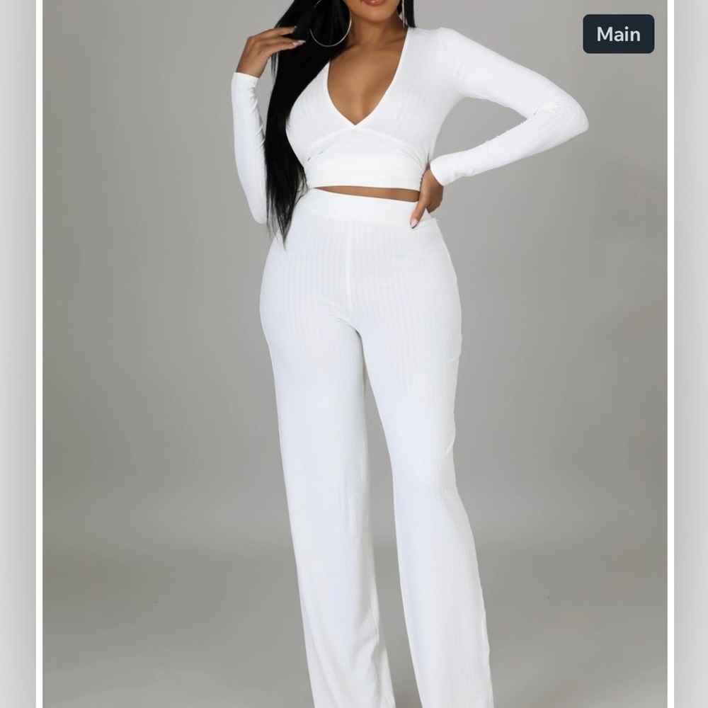 White 2 pc set - Picture 2 of 3